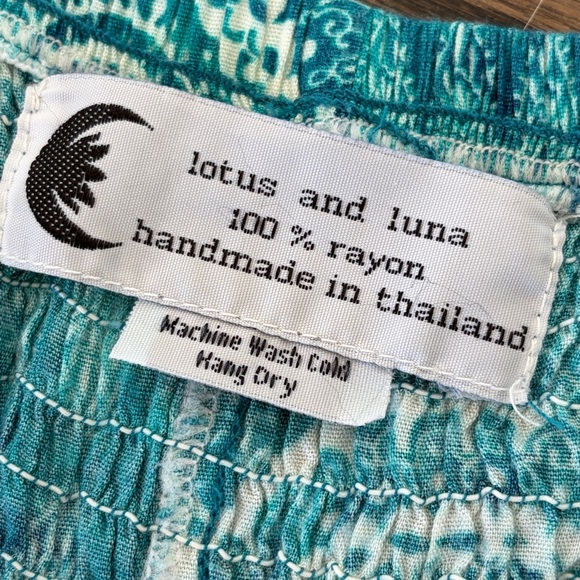 Lotus and Luna Blue Patterned Harem Pants - Size S - Picture 4 of 4